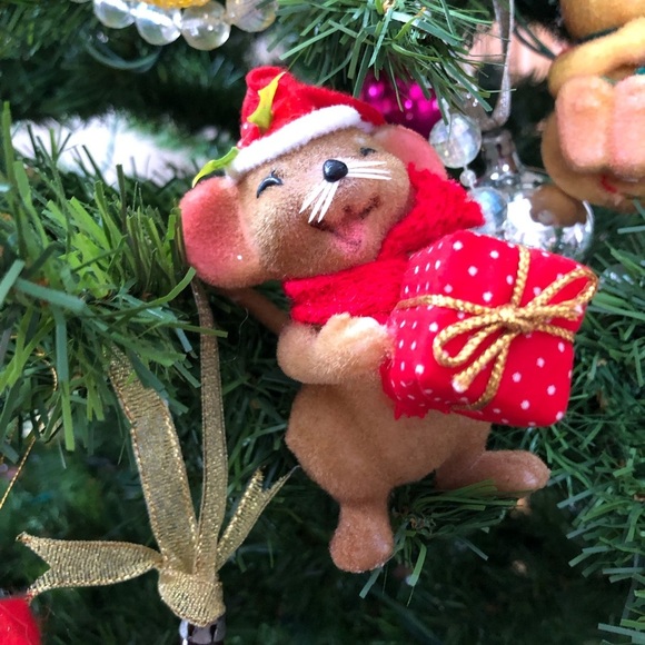 Vtg Flocked Animal Tree Ornaments - Picture 5 of 16